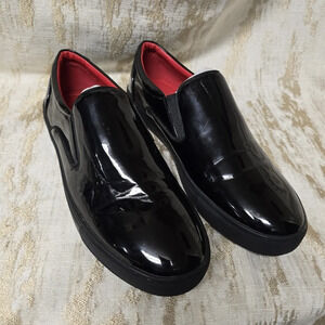 Santino Men's Black Patent Leather Tuxedo Dress Red Insole Slip On  Sz10